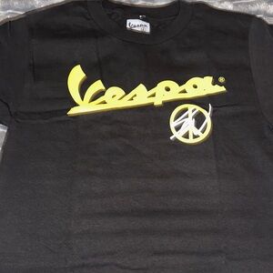 Vespa Streetwear Logo Tee | Black Graphic Shirt | Rare Design | BRAND NEW SMALL